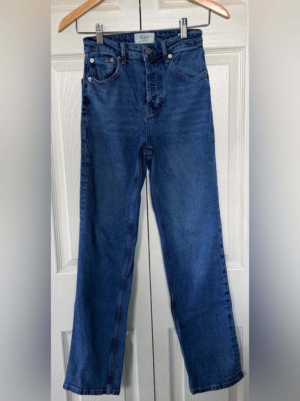 Rails The Topanga High Rise Straight Jeans Size 25 Medium Wash Button Fly